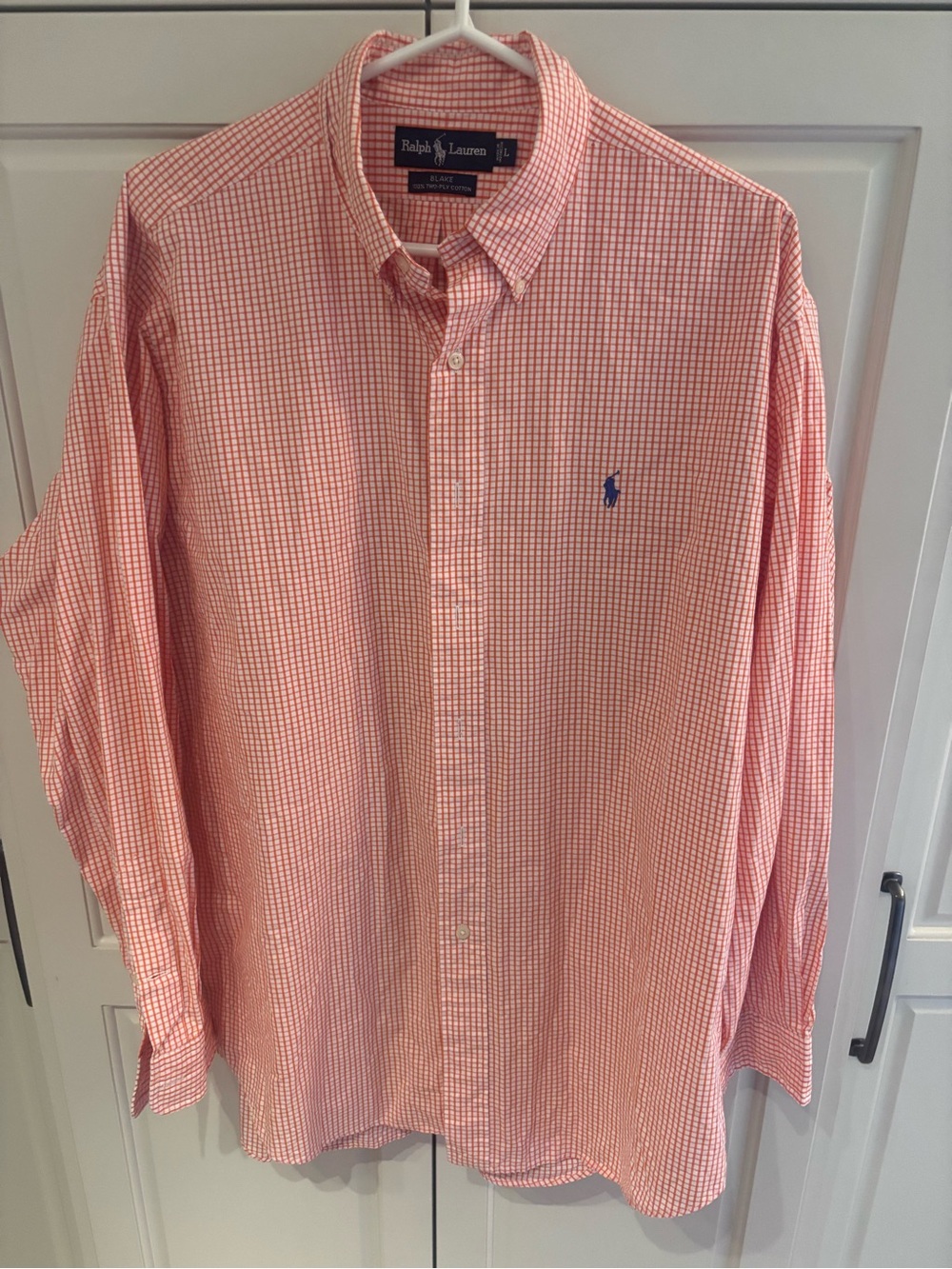 Ralph Lauren Men's orange Check Button-Down Shirt 16/36 large